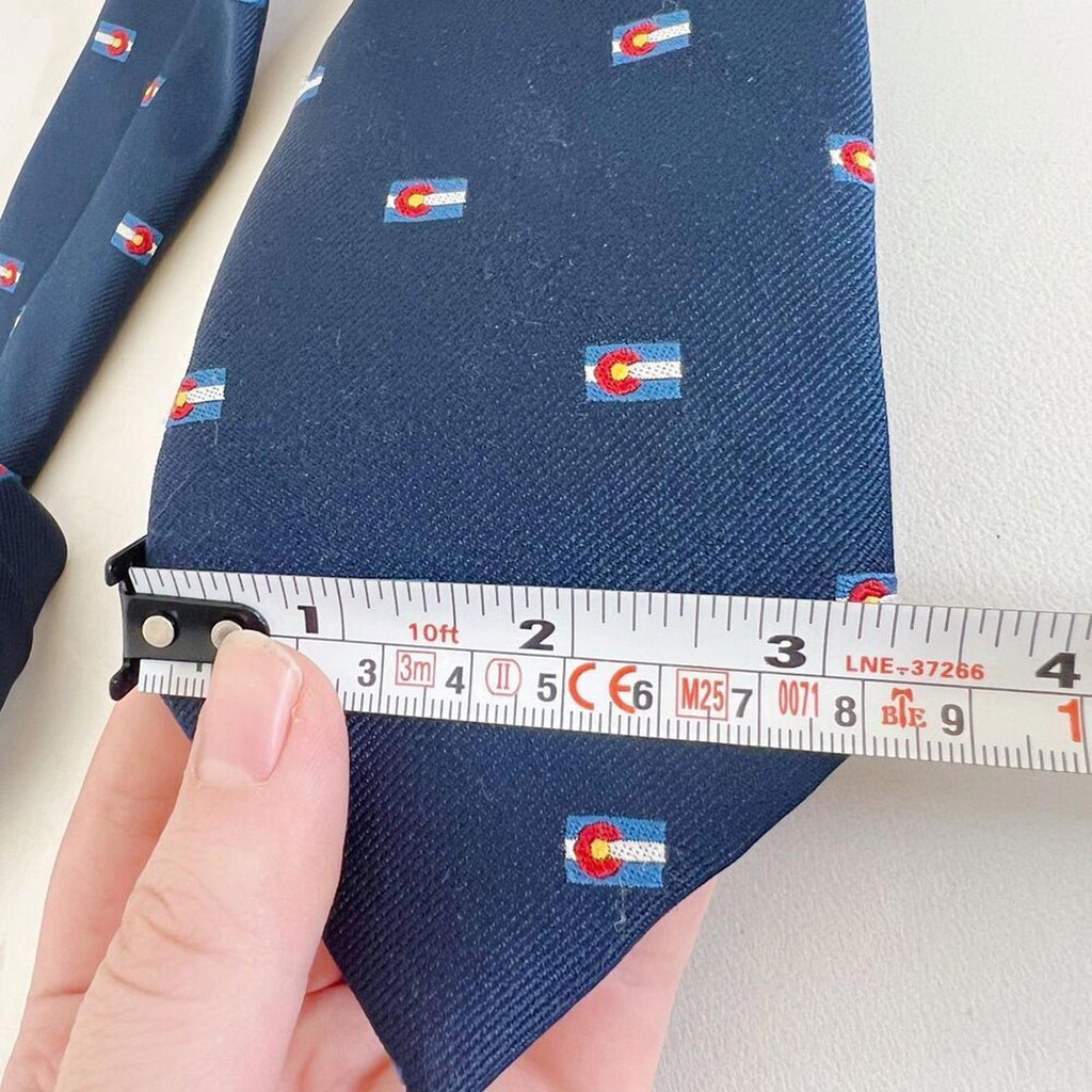 Sir Christopher Hatton Navy Blue Colorado Flag Tie