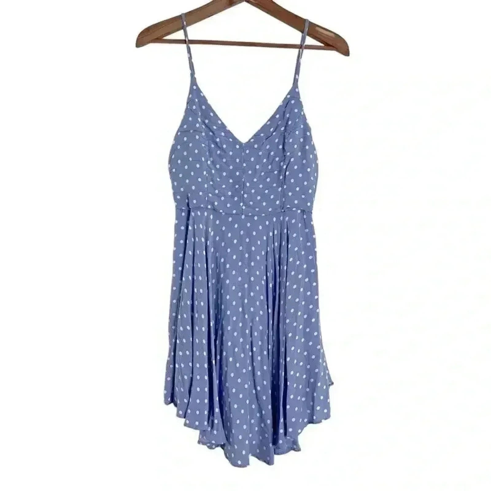 Aqua Blue Polka Dot A Line Dress Women's Size M