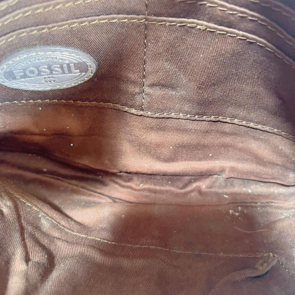 Fossil Erin Copper Metallic Leather Crossbody Bag Purse