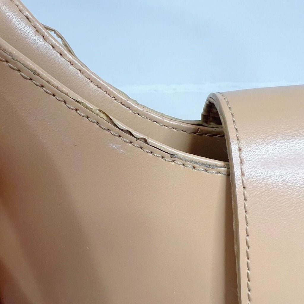 Kenneth Cole Reaction Tan Leather Structured Shoulder Bag Purse