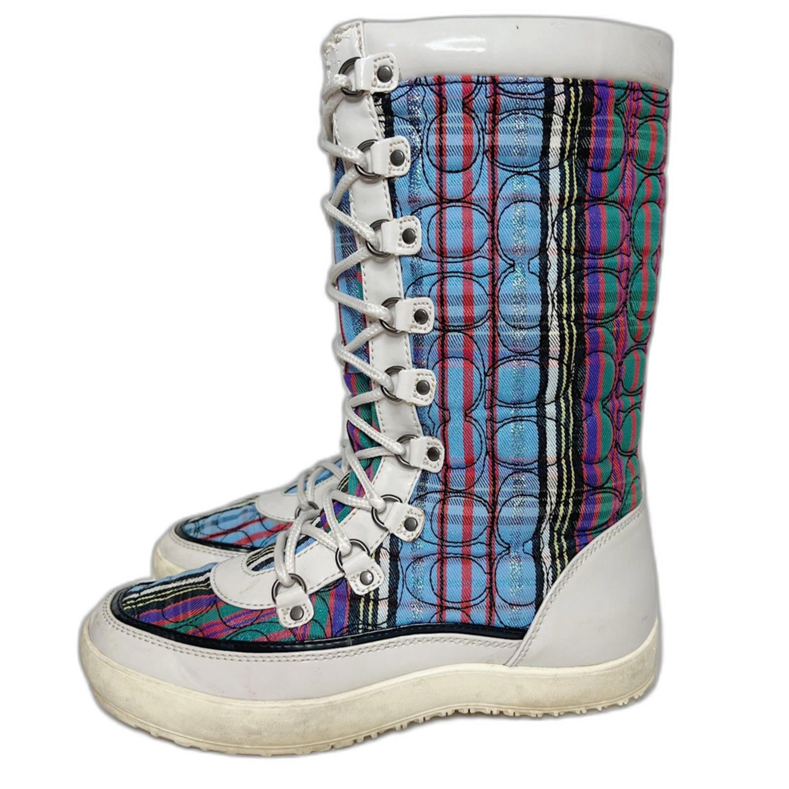 y2k Vintage Coach Peggey Signature Logo Winter Boots Snow Moon Boots Size 8
