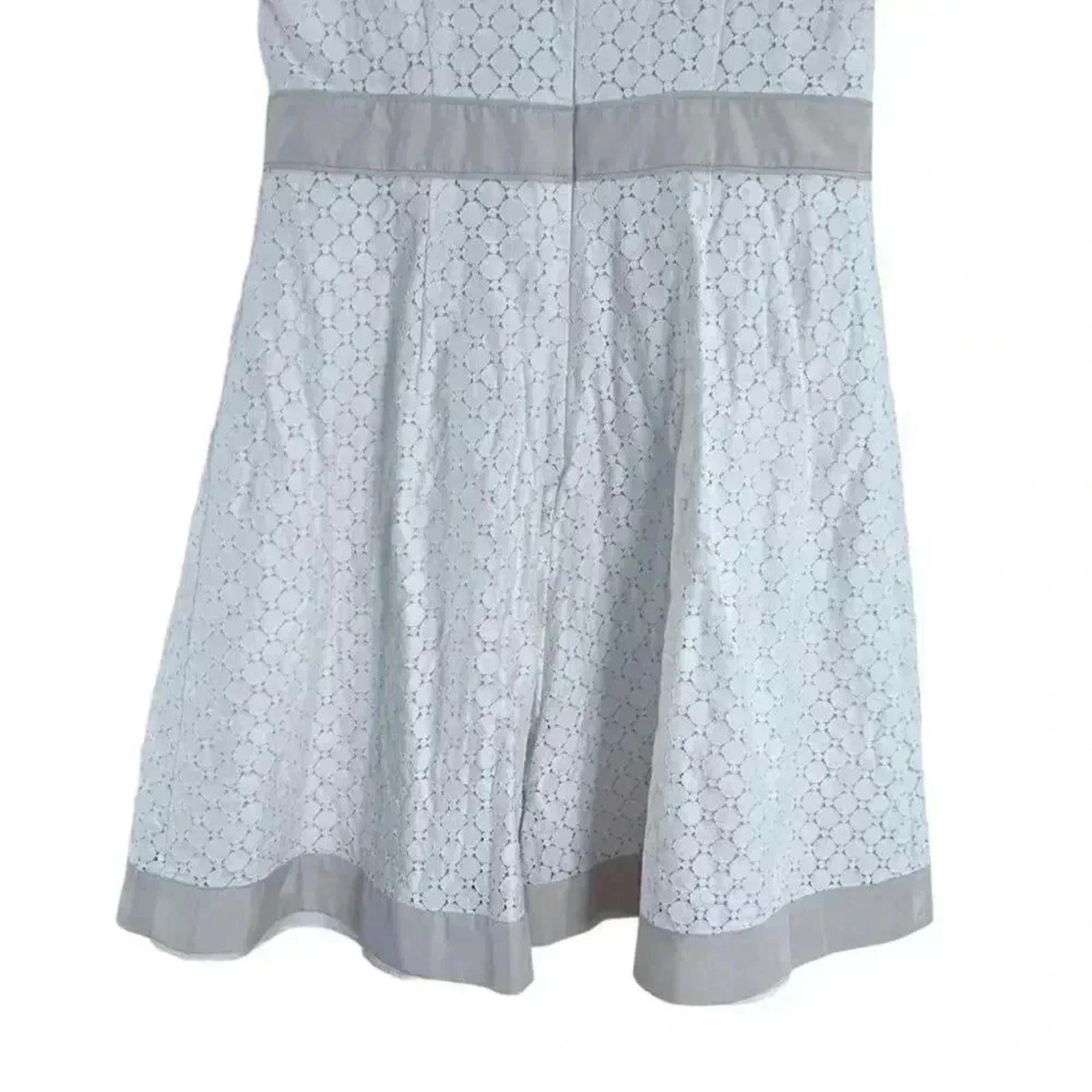 Ann Taylor White Cream Eyelet A Line Dress Spring Summer Dress Women's Size 10