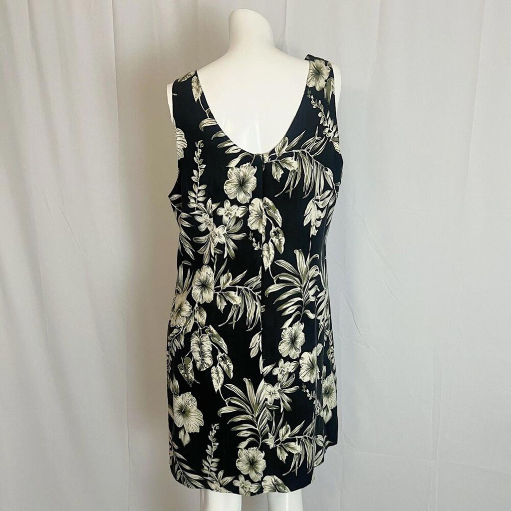 100% Silk Vintage 90s Pineapple Moon Tropical Print Mini Dress Women's Size L