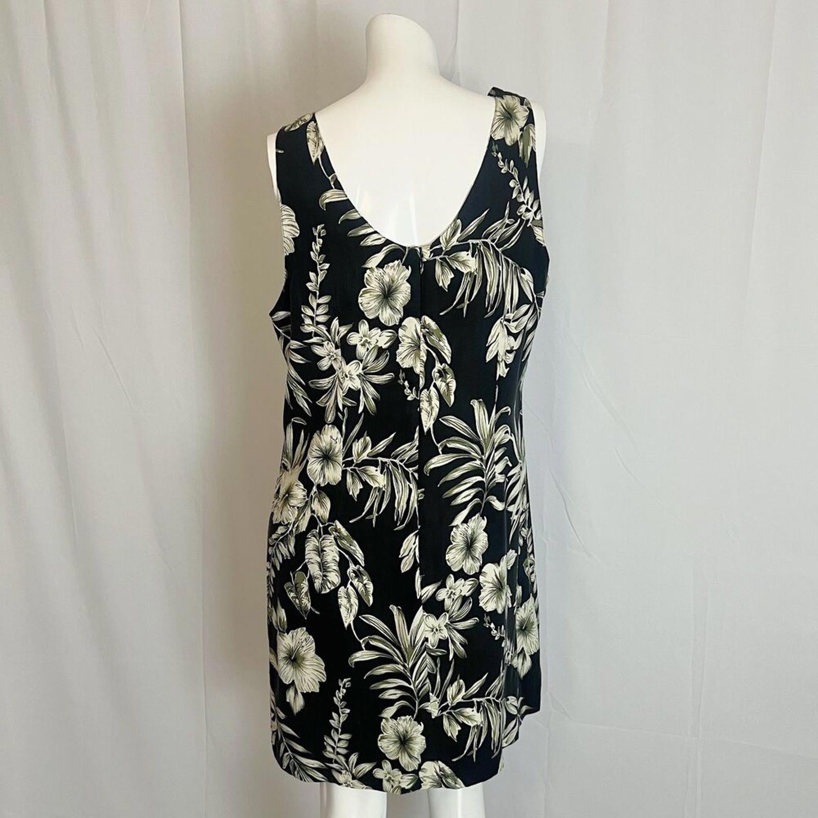 100% Silk Vintage 90s Pineapple Moon Tropical Print Mini Dress Women's Size L