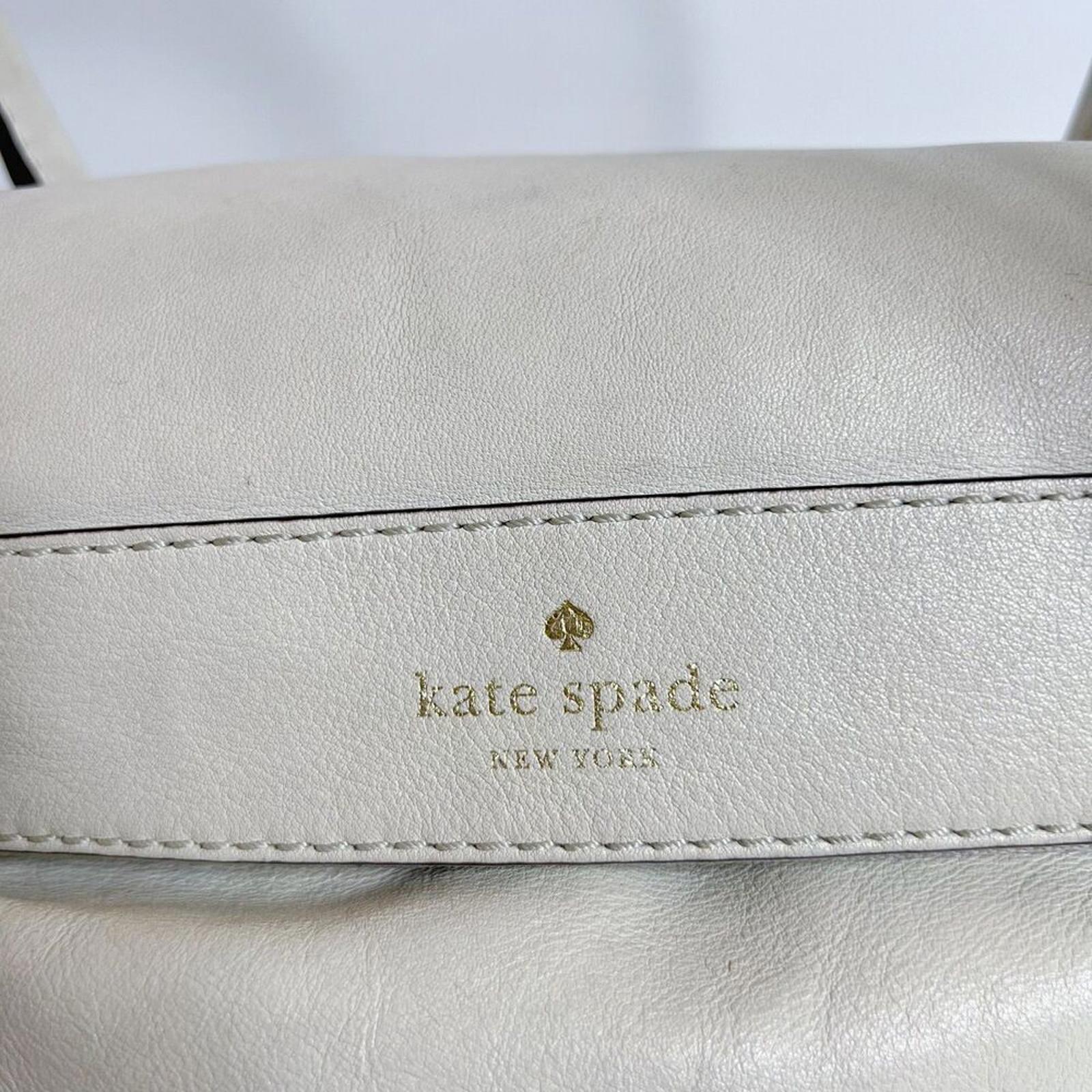 Kate Spade Fremont Place Cream Leather Foldover Shoulder Bag Purse