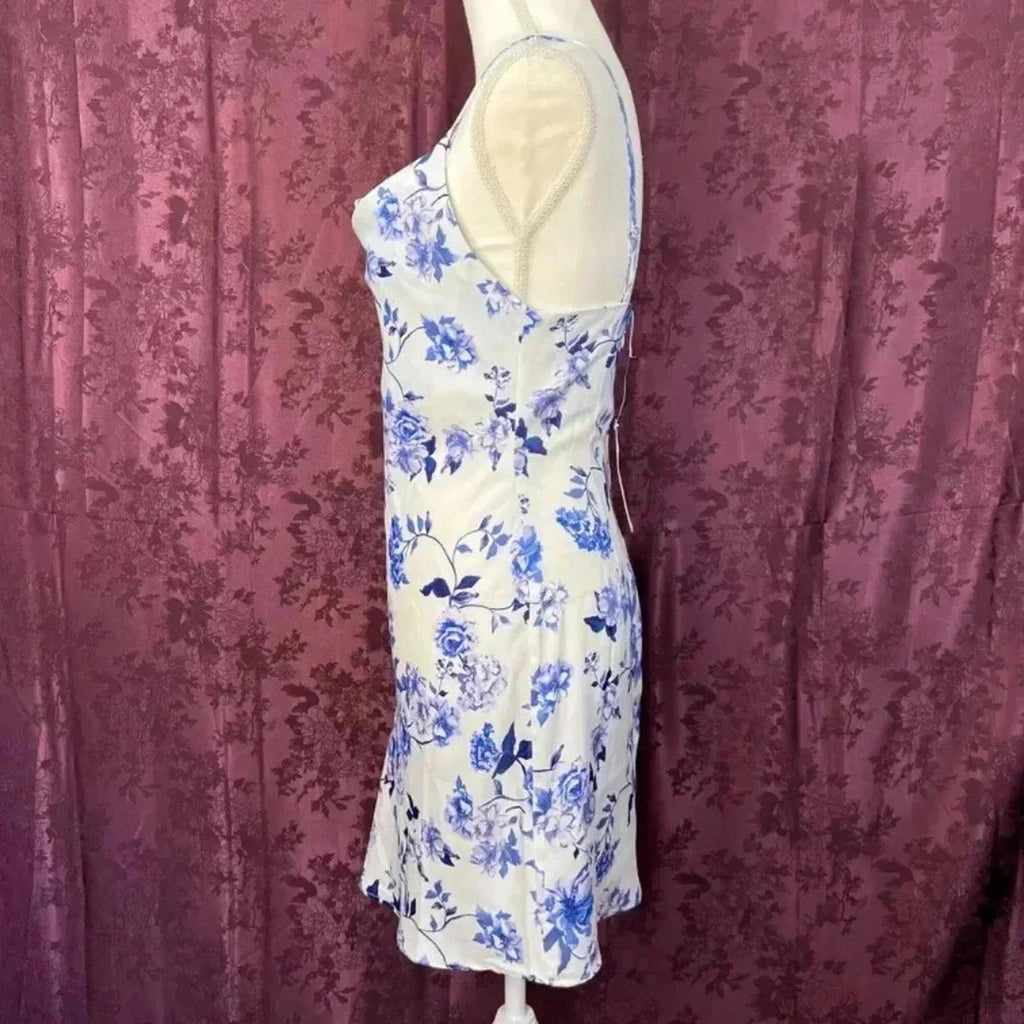 NWT UO Purple Floral Cowl Neck Mini Dress Size M