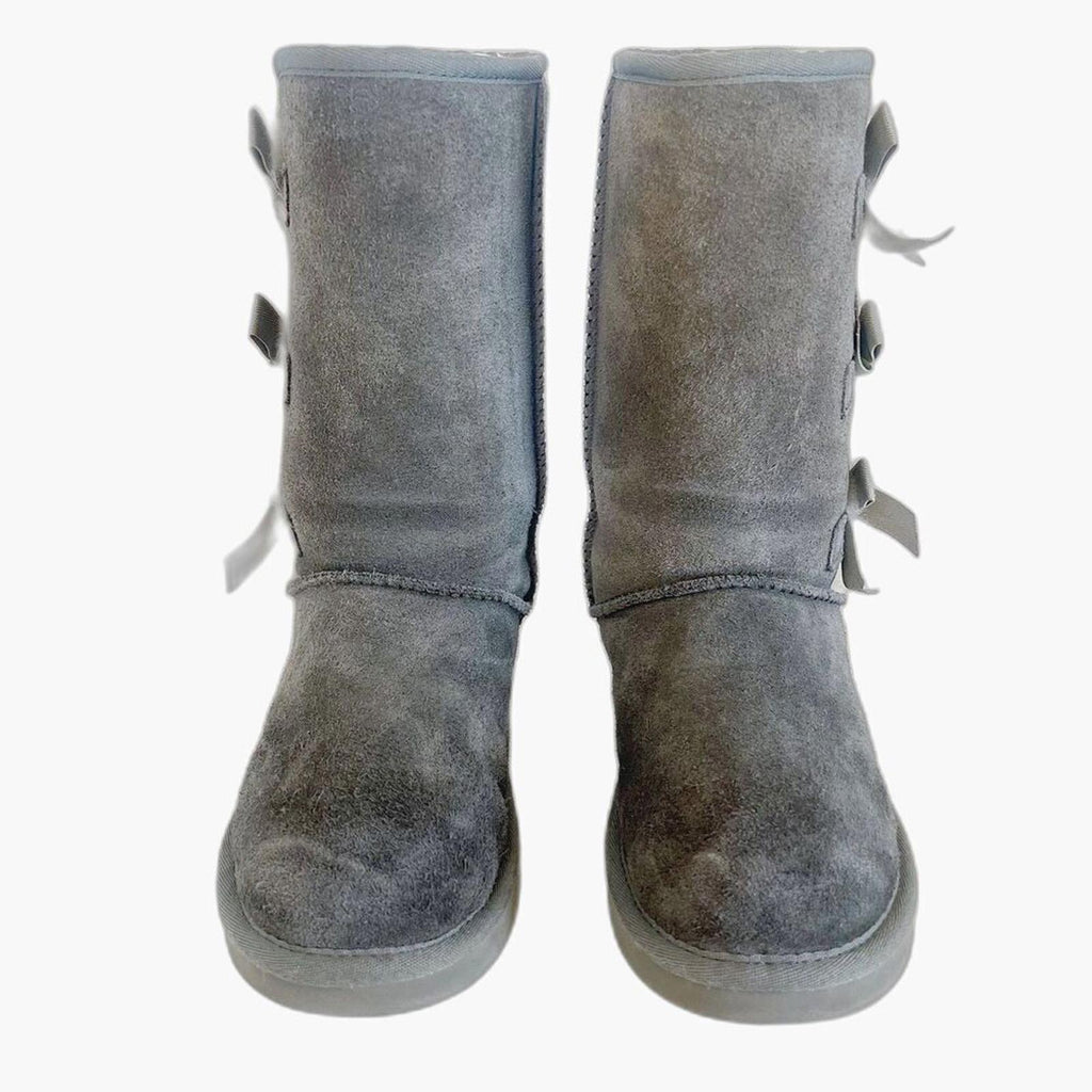 Koolaburra by Ugg Women's Victoria' Boots Grey Bow Shearling Coquette Size 5
