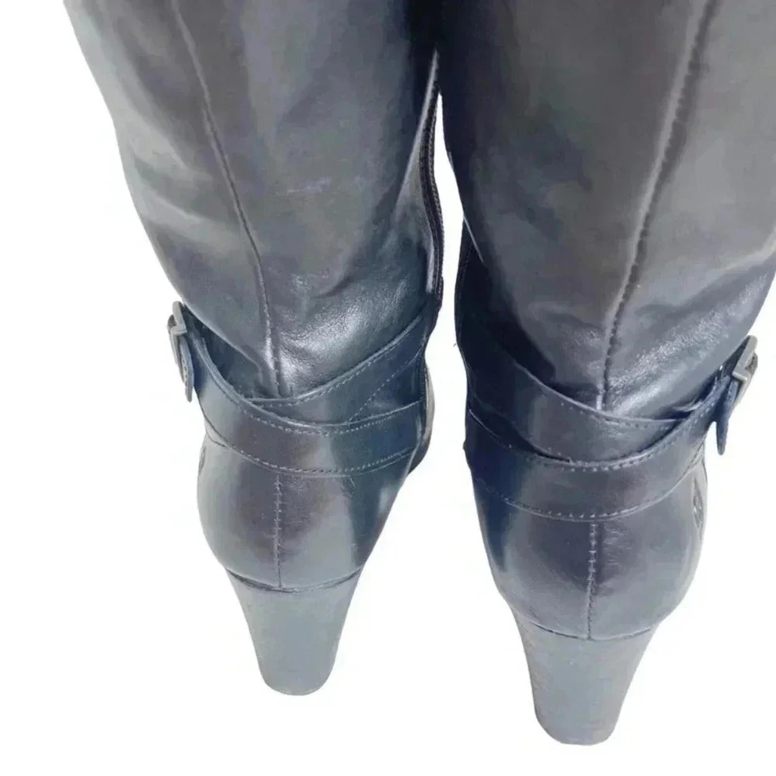 Born Esla Zip Knee High Heeled Boots Women's Size 9.5
