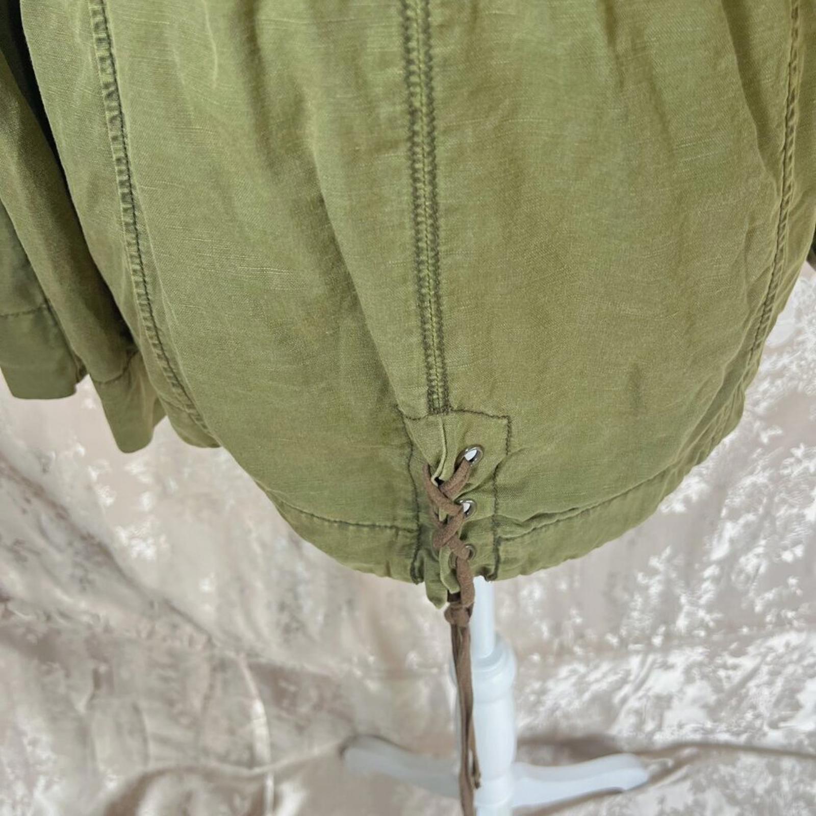 Anthropologie Hei Hei Olive Green Lace Trim Anorak Army Military Jacket Size M