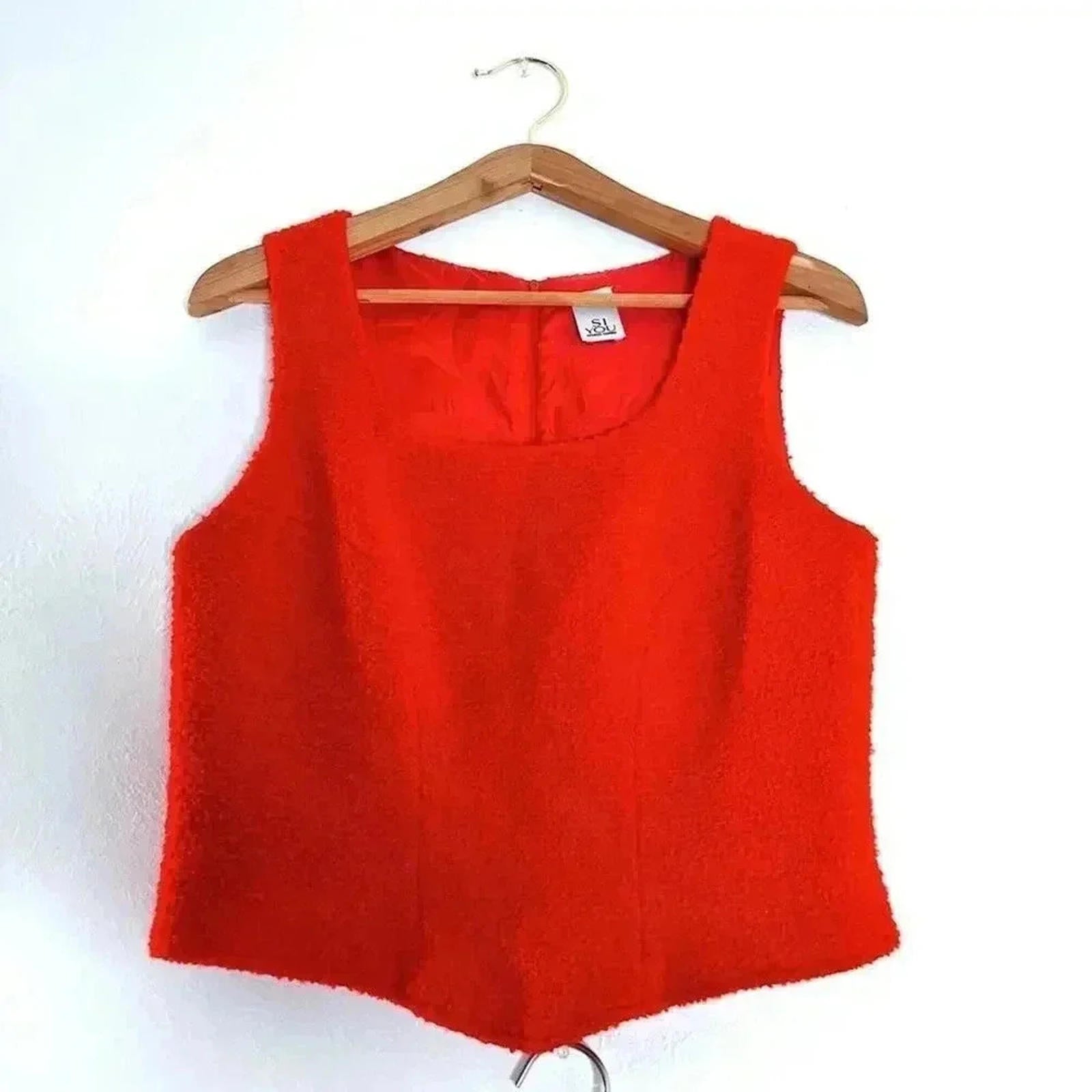 Vintage Si You Wool Orange Skirt Set Women's Size 10