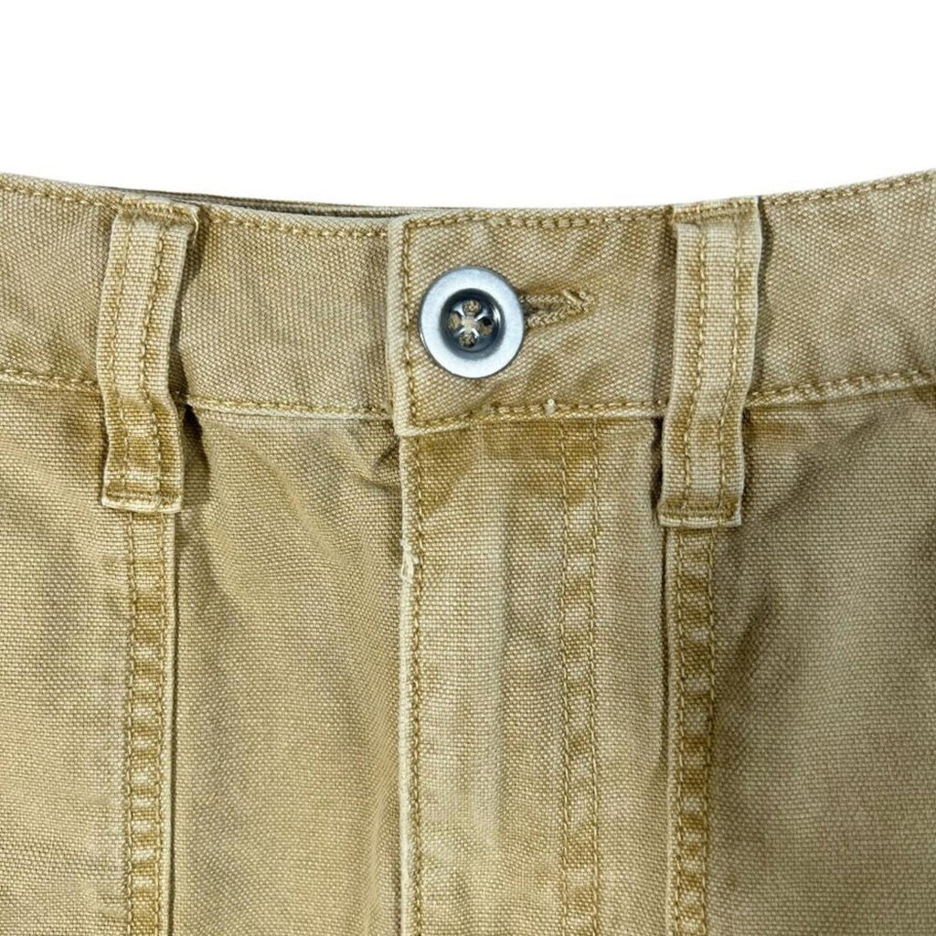 Free People Cargo Khaki Cargo Mini Skirt Distressed Raw Hem Tan Women's Size 28