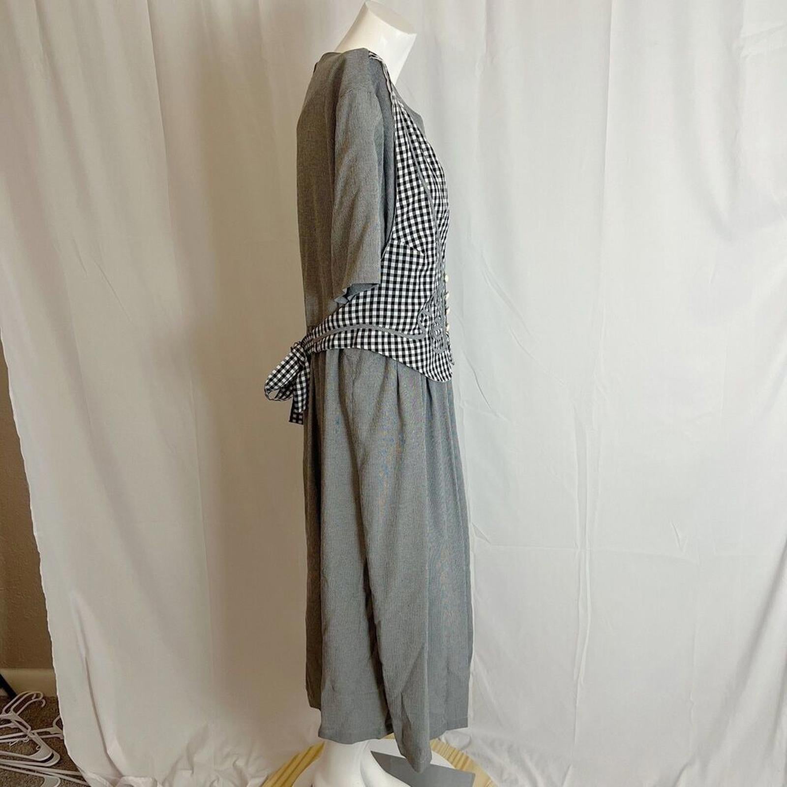 Vintage 90s Jamie Brooke Black and White Maxi Vest Dress Women's Size 22W