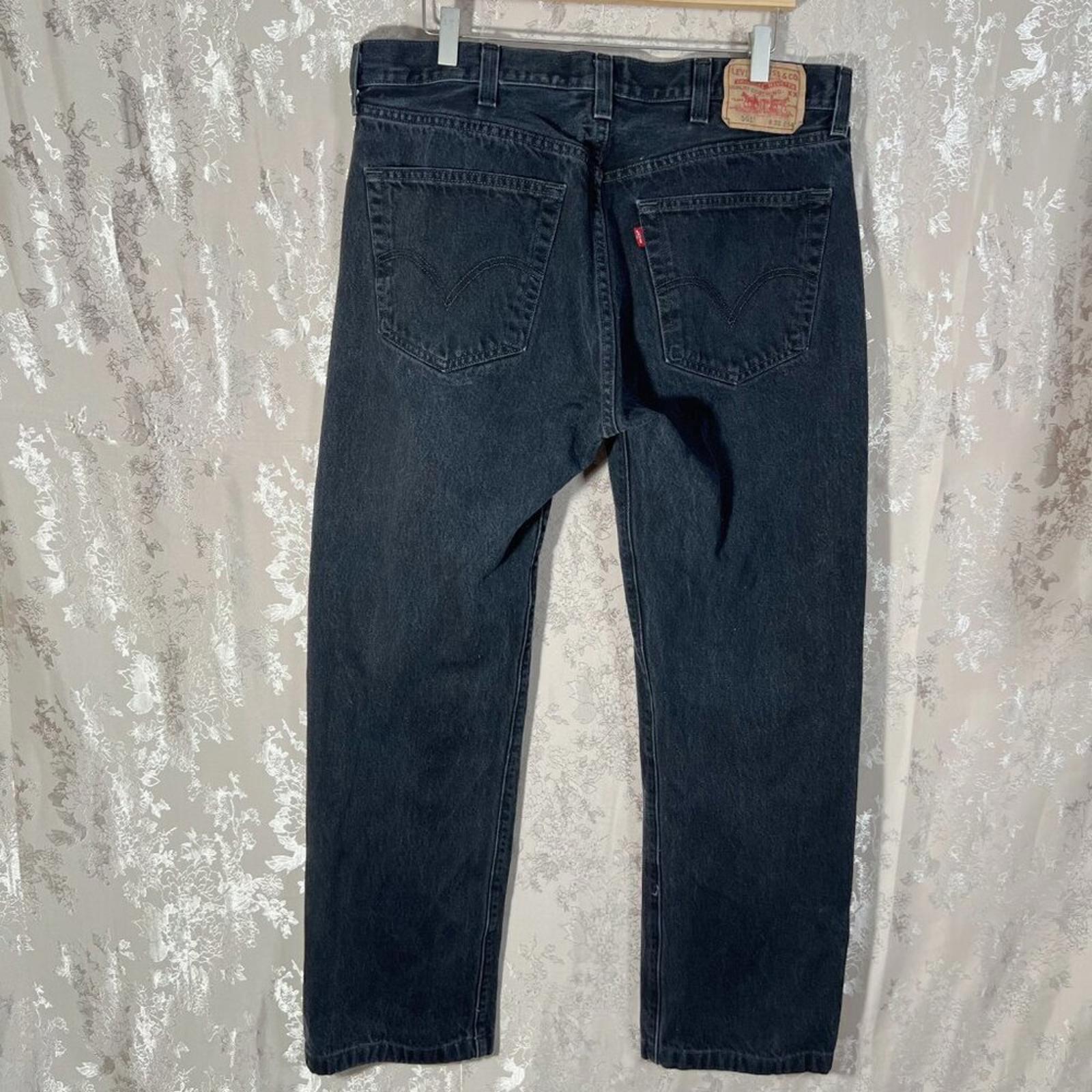 Levi's Original 501 Straight Leg Button Fly Black Jeans Denim Size 38 x 34