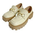UO Faux Crocodile Leather Cream Loafers Women's Size 10