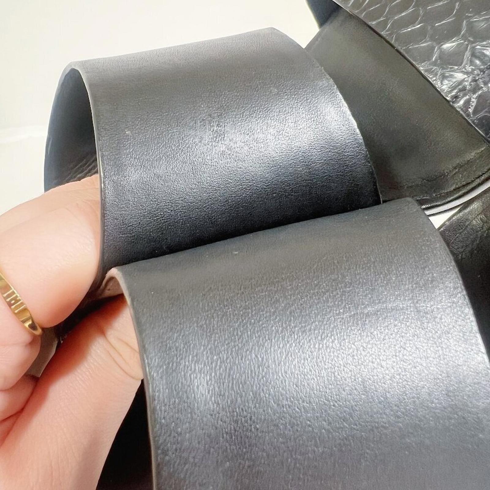 Dolce Vita Black Leather Chunky Heel Sandals Women's Size 8.5