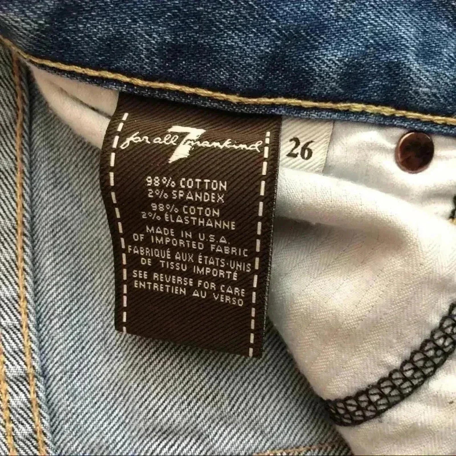 7 For All Mankind The Relaxed Skinny Medium Wash Mid Rise Denim Women's Size 26