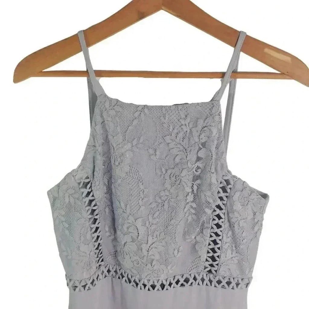 Soieblu Periwinkle Blue Purple Mini Dress Lace Detailing Women's Size M