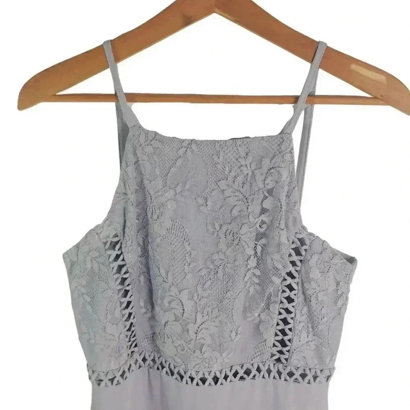 Soieblu Periwinkle Blue Purple Mini Dress Lace Detailing Women's Size M