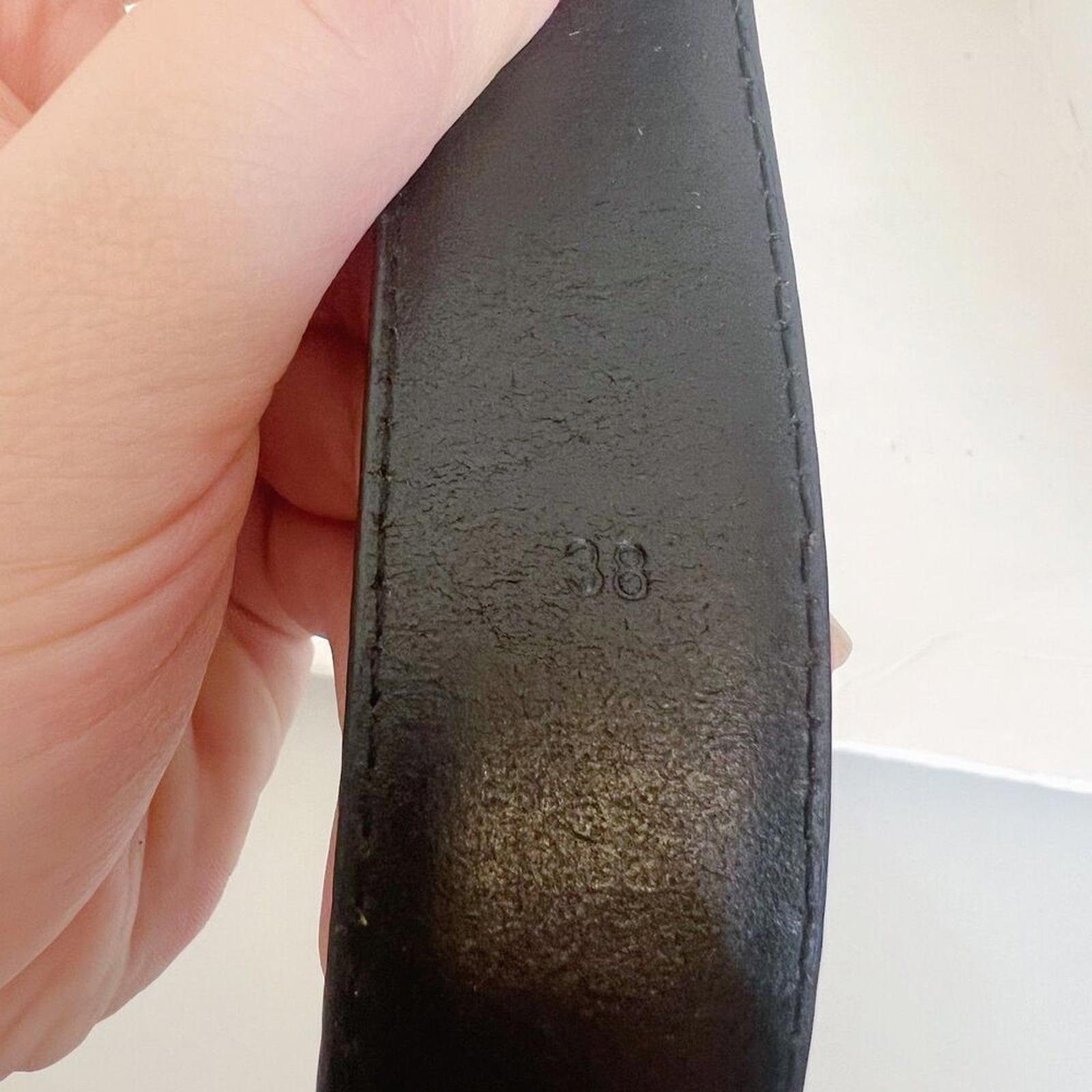 J. Crew Men's Black Leather Belt Silver Buckle Size 38 Casual Formal