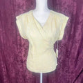 NWT Frame Yellow Striped Linen Wrap Top Women's Size M Summer Beach