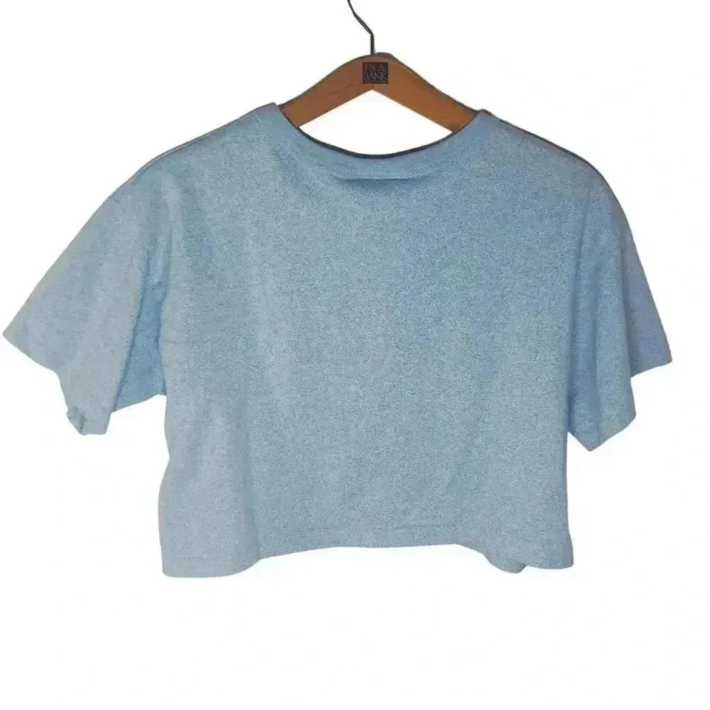 Champion Blue Heathered Print Crop Top Women's Size M