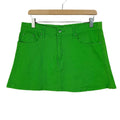 y2k Vintage Green Denim Mini Skirt Rhineston Buttons Women's Size 15