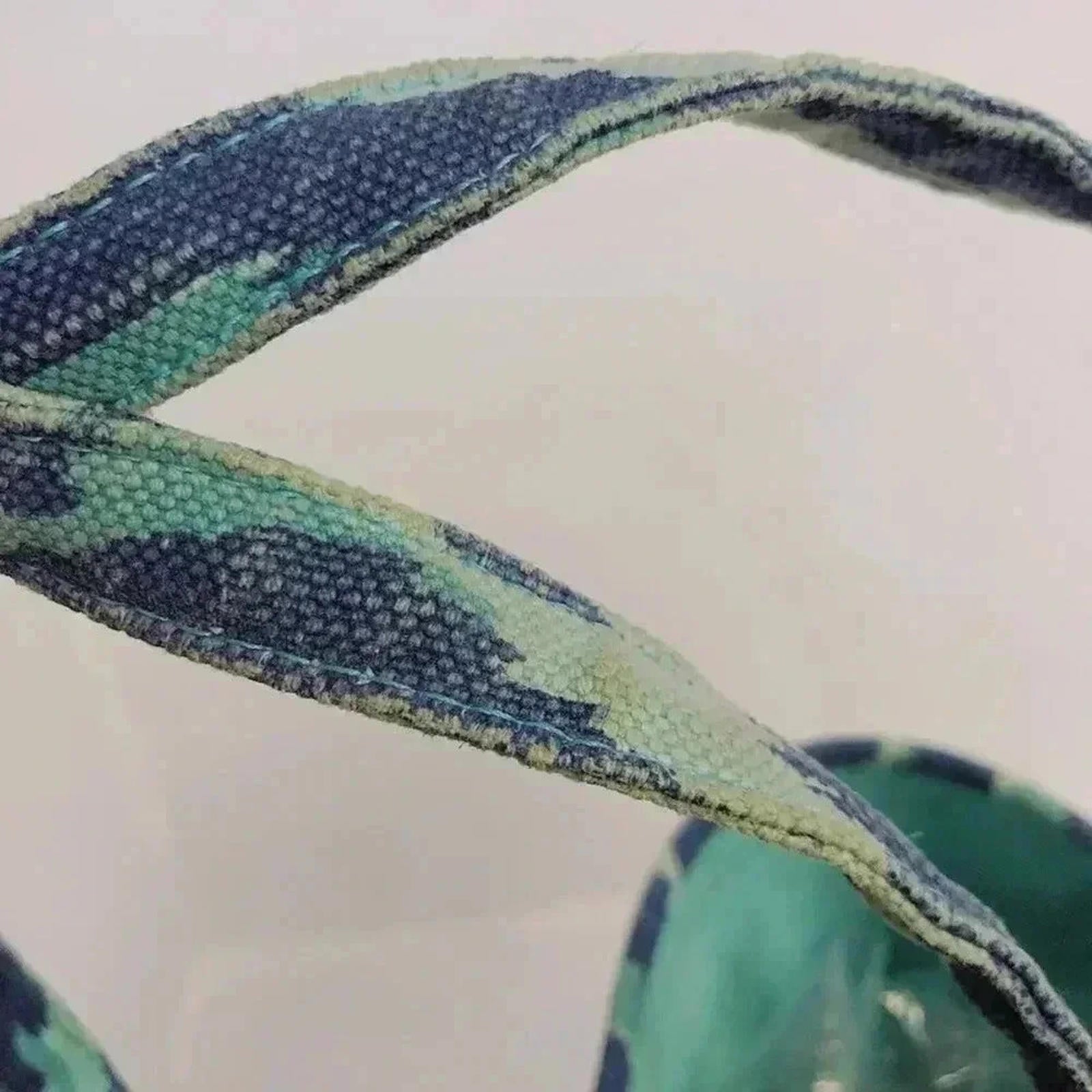 Stella & Dot Blue Diamond Printed Canvas Tote Bag