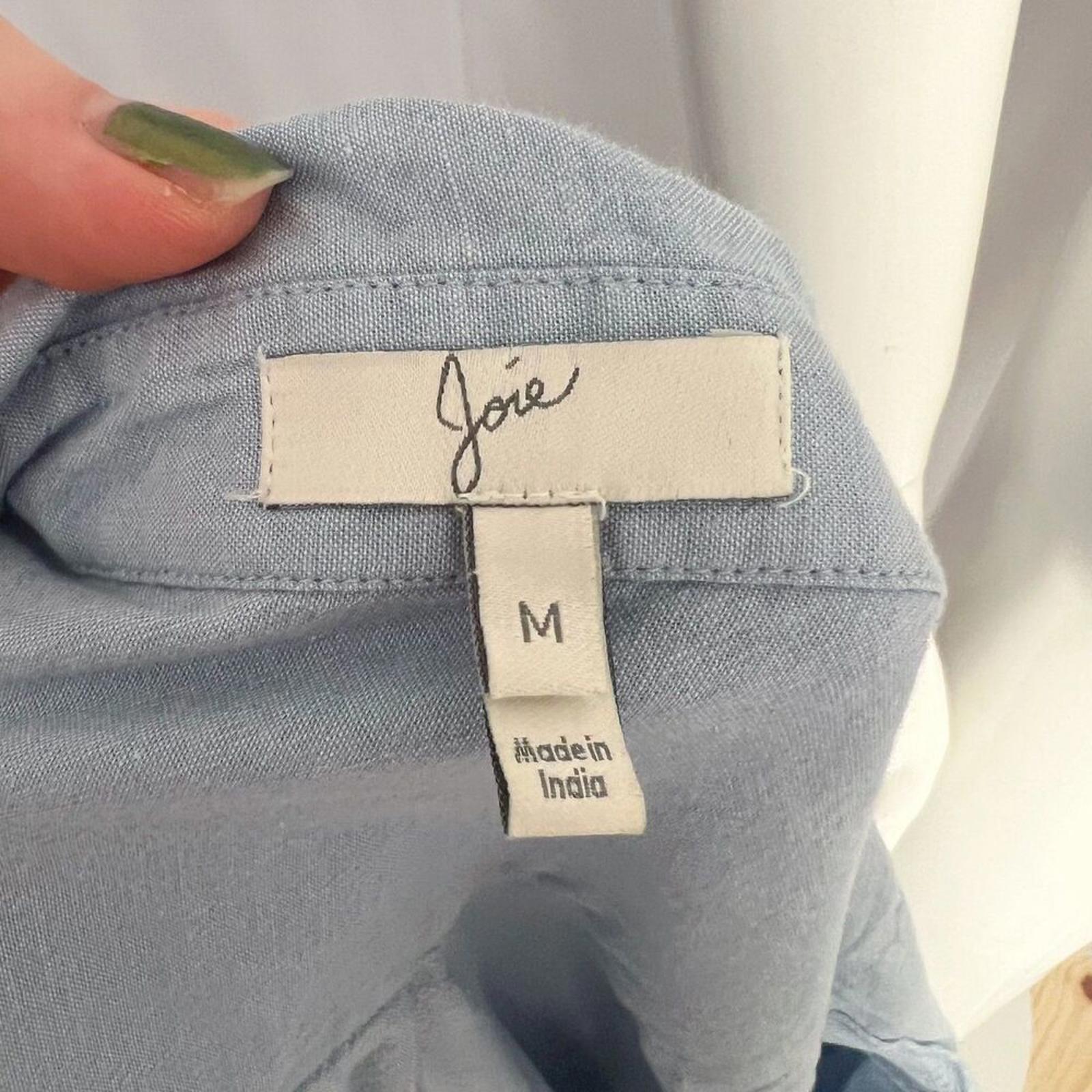 Joie Blue Chambray Button Up Blouse Women's Size M
