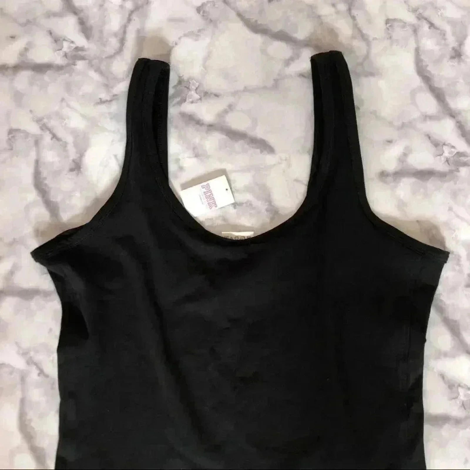 NWT VS PINK Victoria's Secret Black Bodysuit Women's Size S