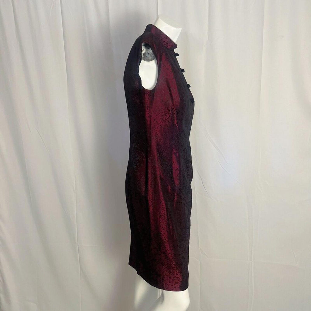 Jones New York Garnet Purple Floral Mini Dress Asian Chinese New Year Size 6
