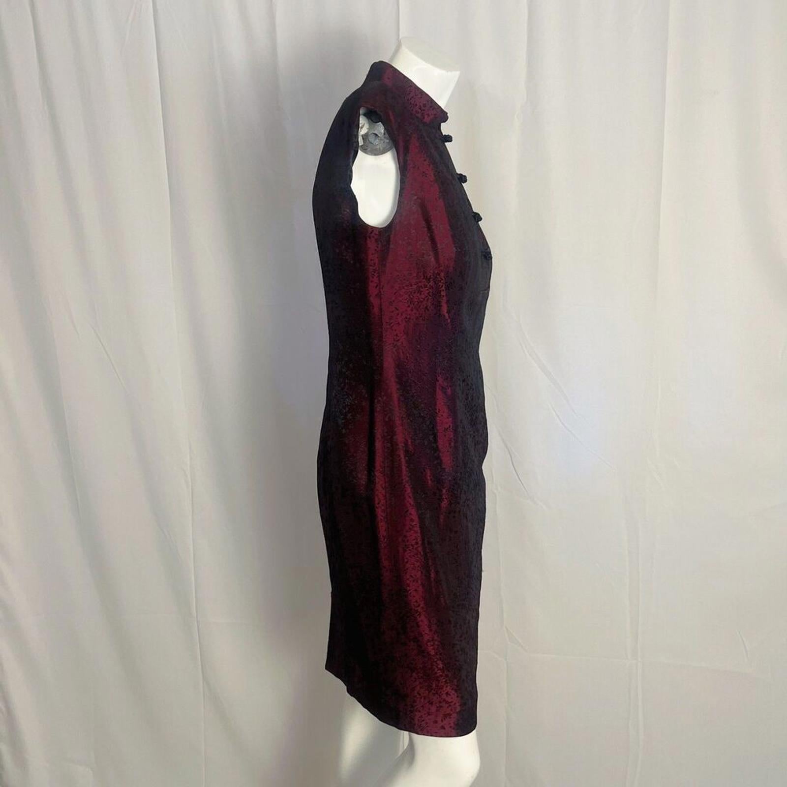 Jones New York Garnet Purple Floral Mini Dress Asian Chinese New Year Size 6