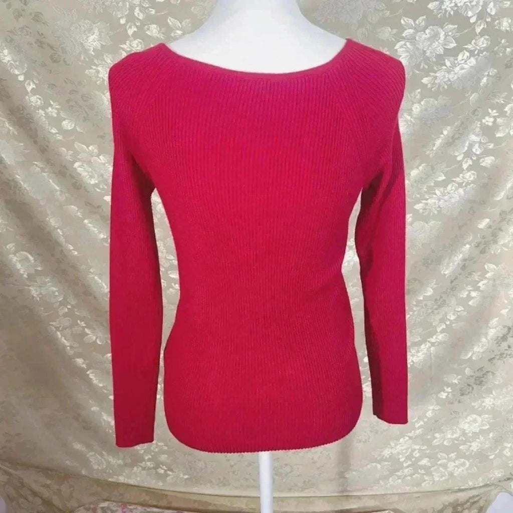 y2k Vintage The Slope Red Ribbed Long Sleeve Shirt Size L