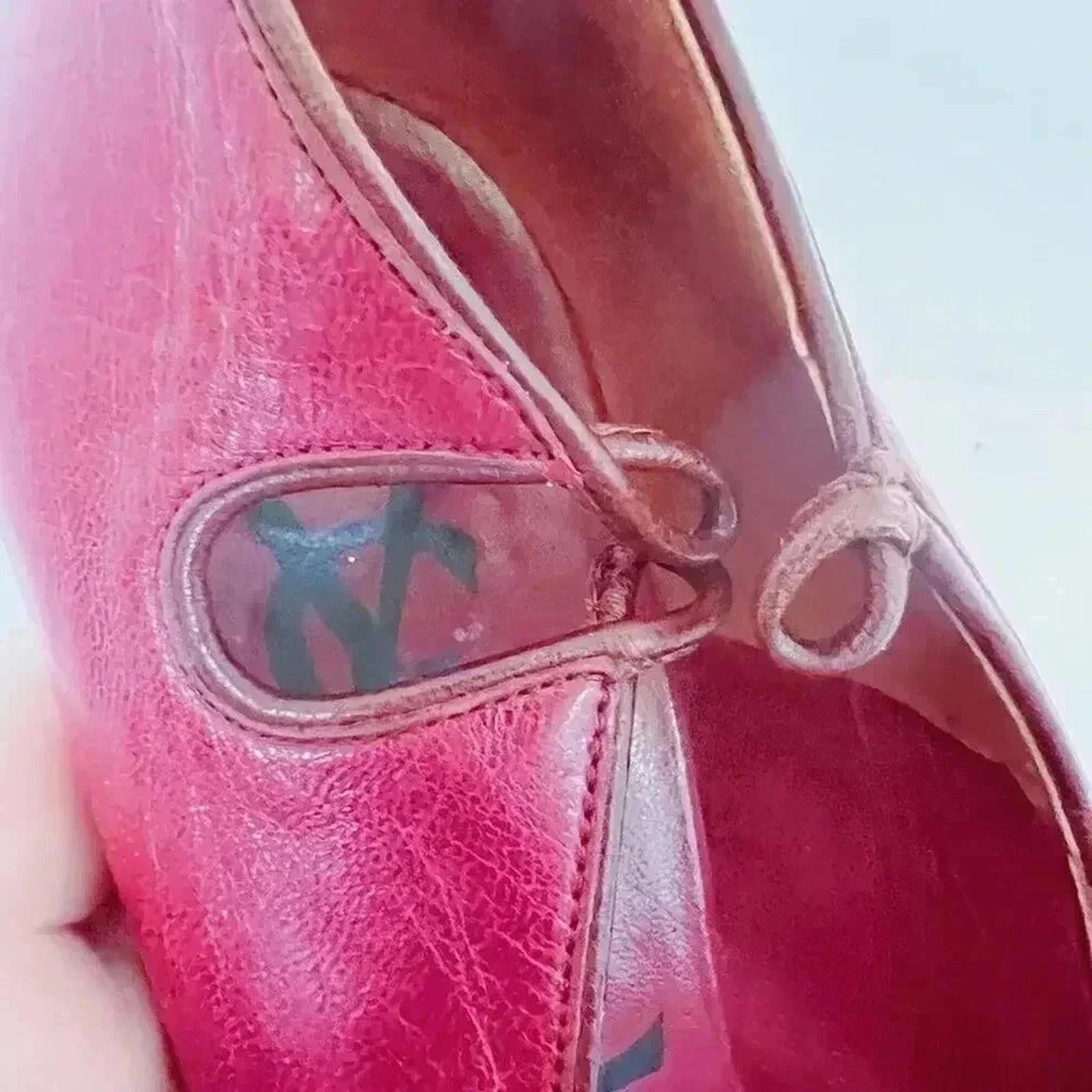 YSL Yves Saint Laurent Vintage Dark Red Leather Pumps Heels Pumps Size 8 US
