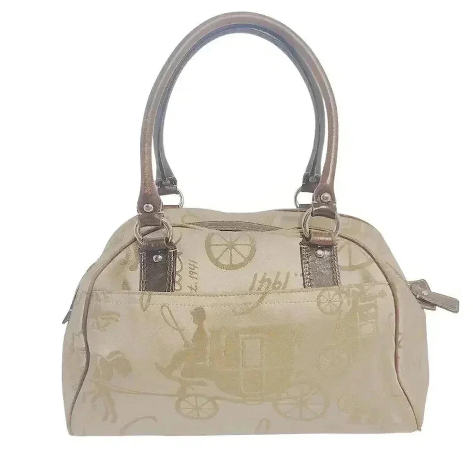 Coach Golden Embroidered Stagecoach Handbag Shoulder Bag