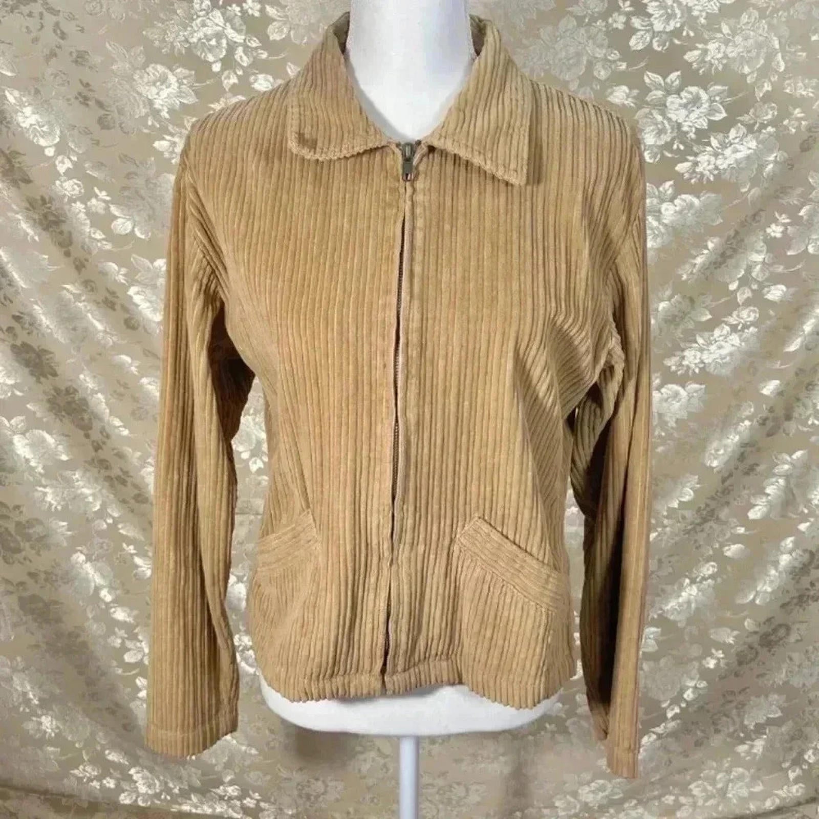 y2k Vintage DCC Clothing Tan Corduroy Jacket Size M