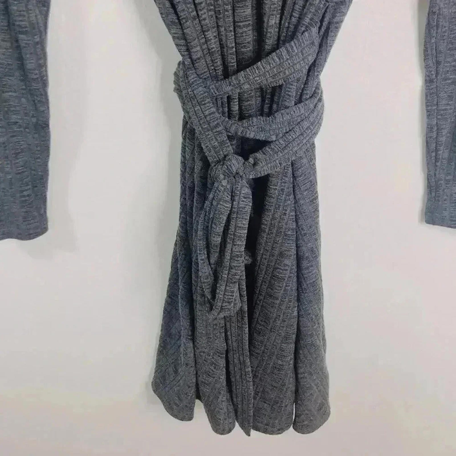 Laundry by Shelli Segal Grey Heathered Ribbed Keyhole Dress Women's Size 14