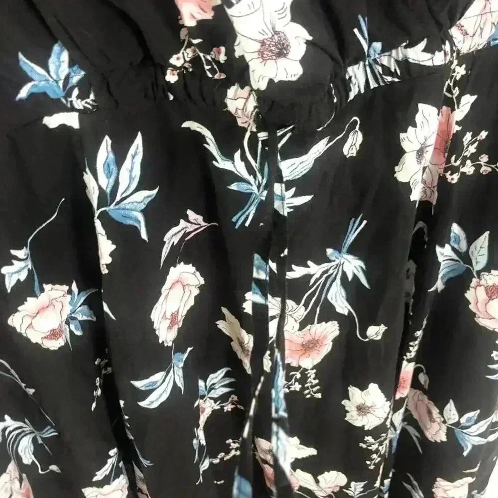 Torrid Black Pink Flowers Faux Wrap Dress Women's Size 3X Floral