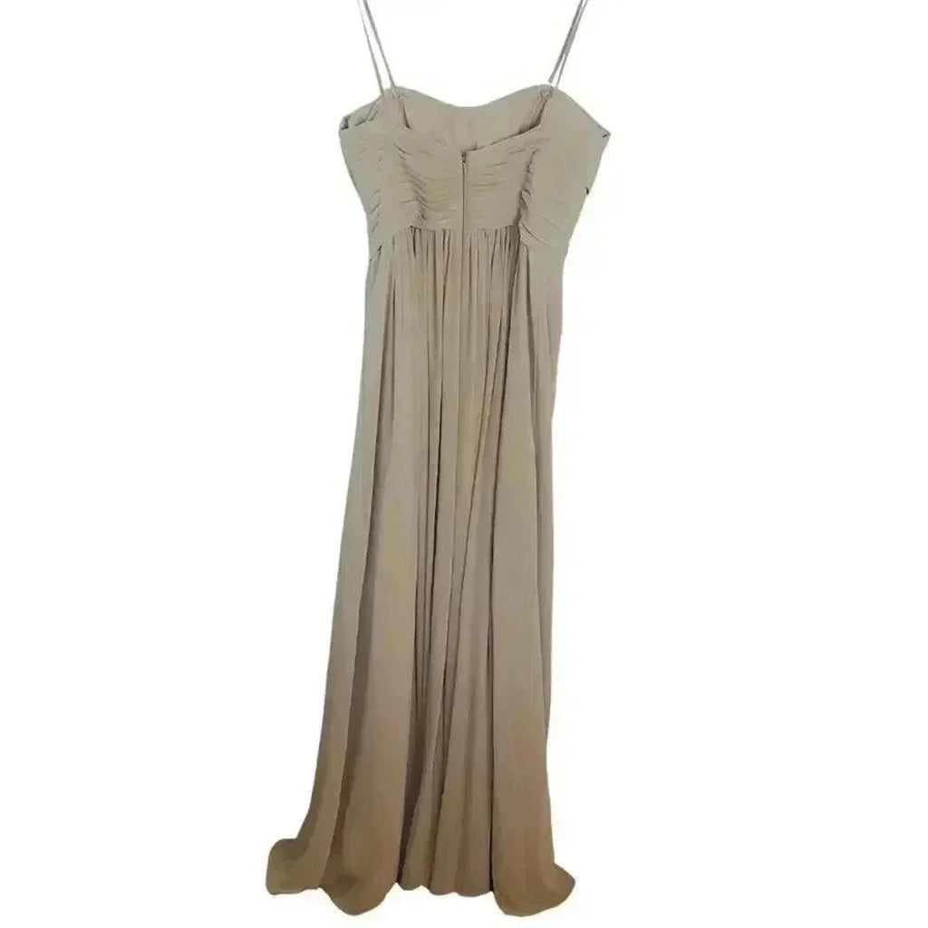 Watters & Watters Chiffon Tan Bridesmaids Dress Women's Size 10