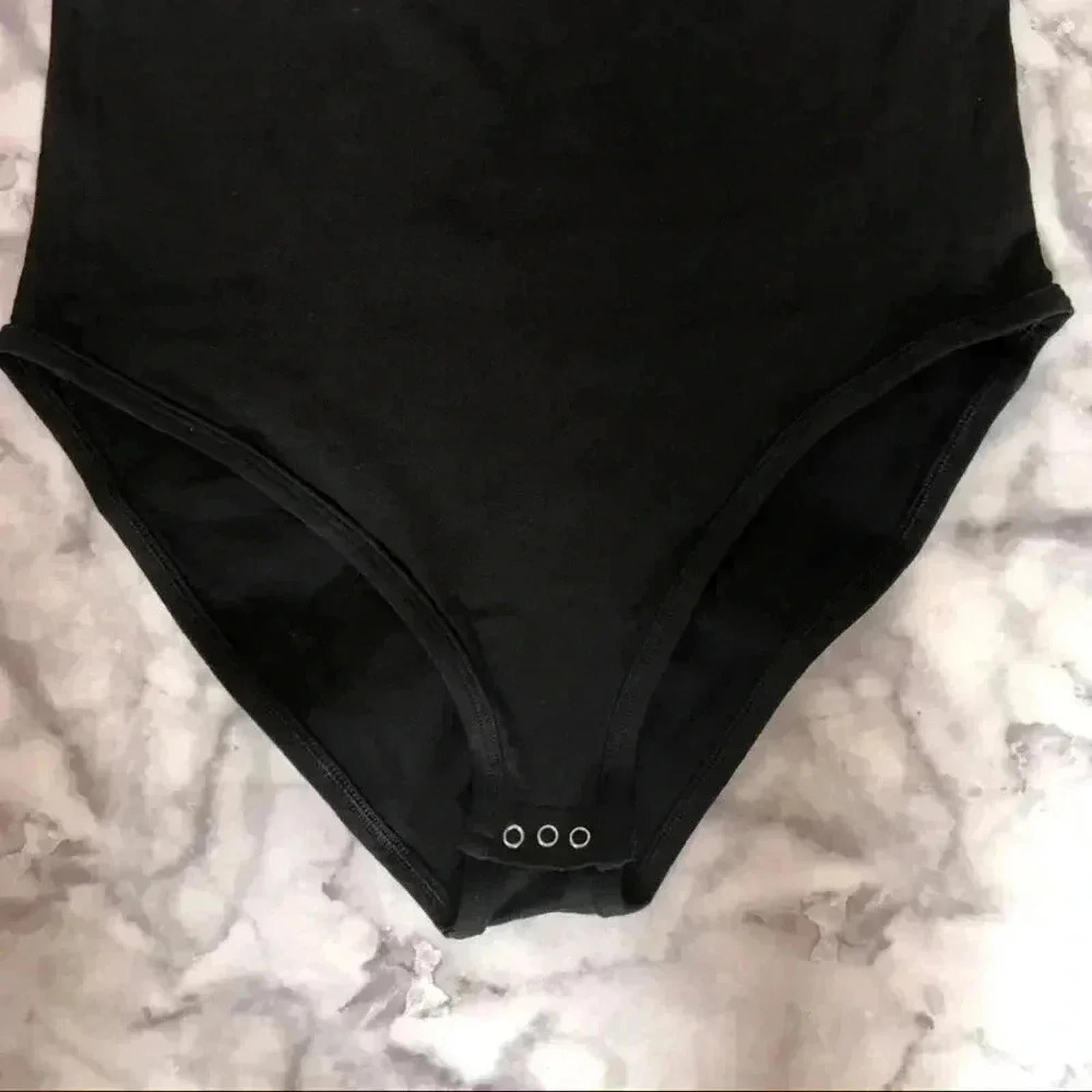 NWT VS PINK Victoria's Secret Black Bodysuit Women's Size S