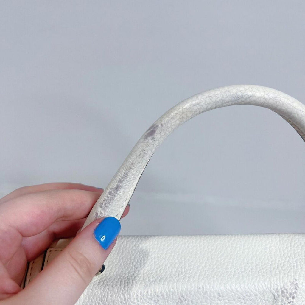 Kate Spade Laurel Wesley Place Convertible Satchel Tan Woven White Leather