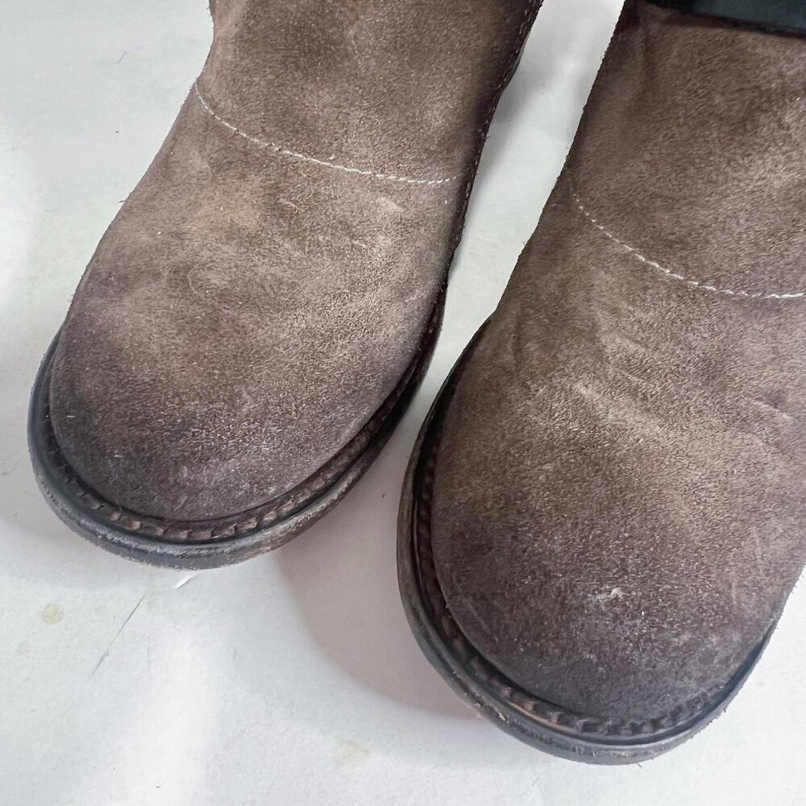 Freebird Blaze Brown Leather Booties Black Buckle Heeled Ankle Boot Size 9