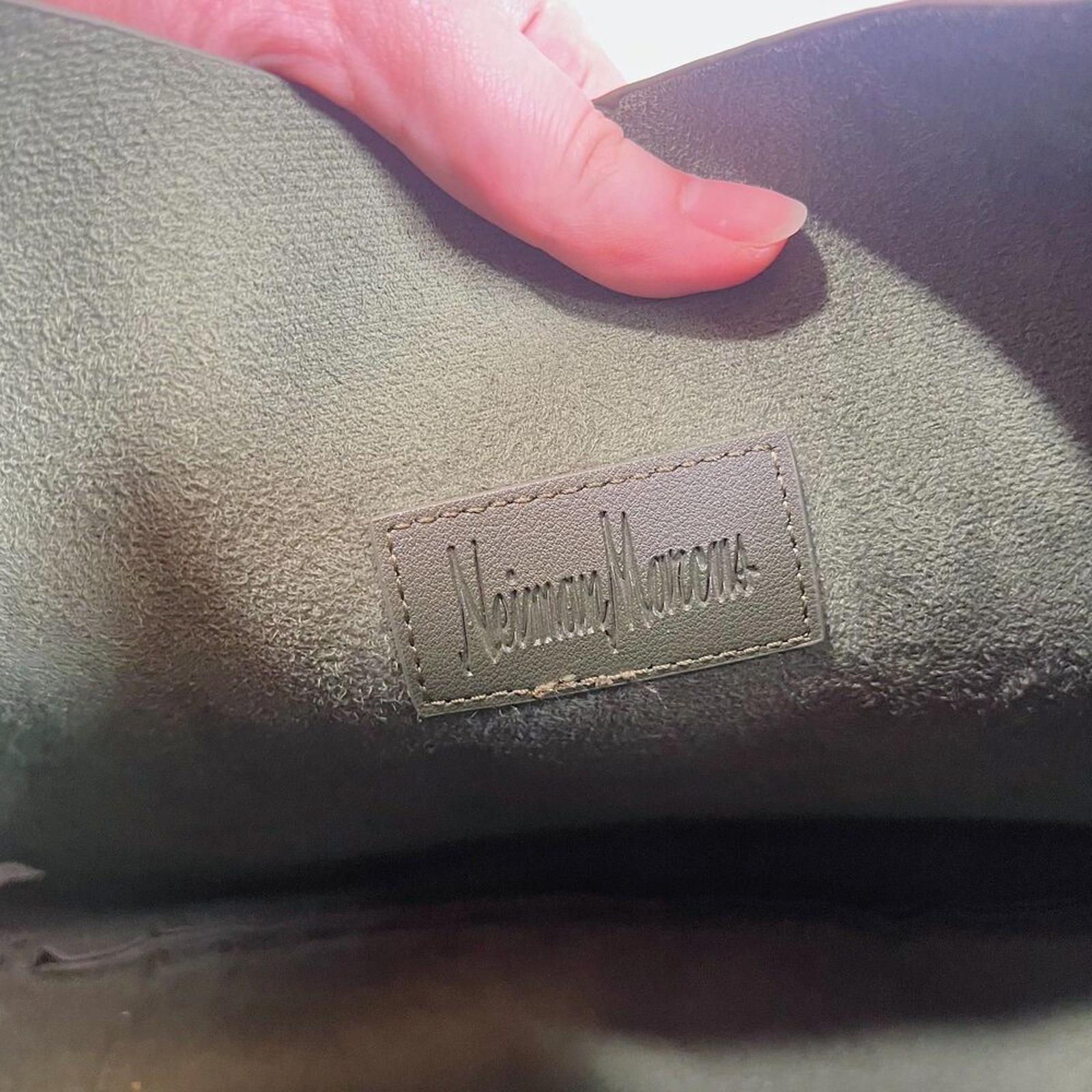 Neiman Marcus Vegetarian Leather Olive Green Hobo Bag Faux Leather Shoulder Bag