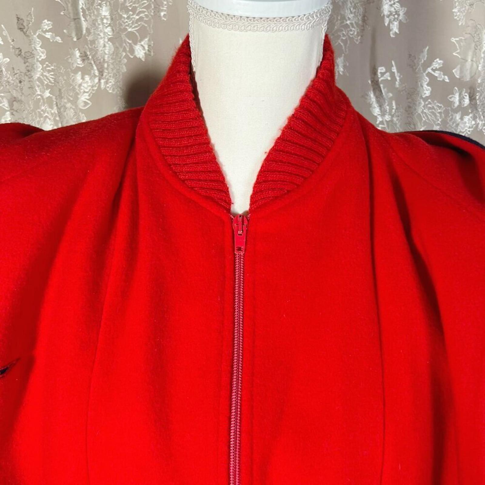 100% Wool Vintage Authentic MacKintosh Vestcoat Navy Blue and Red Jacket Size 6