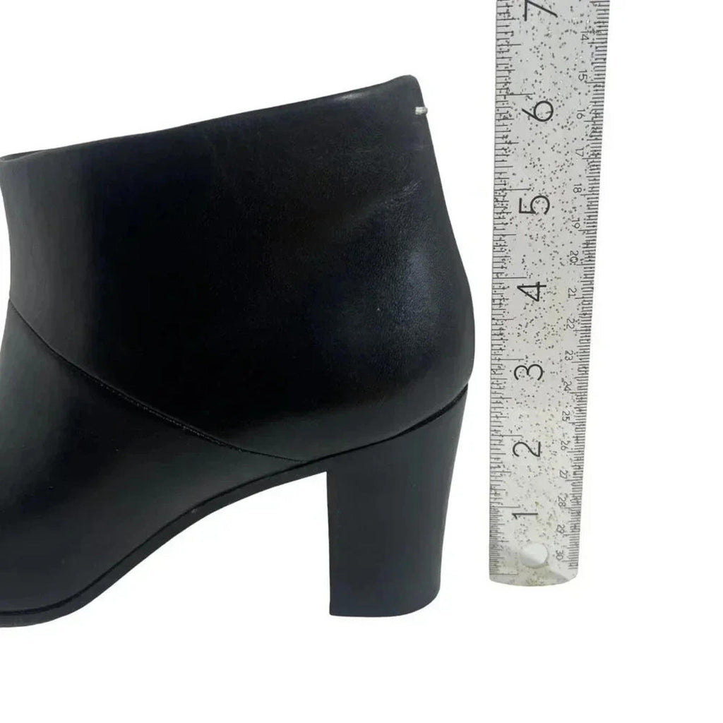 Maison Martin Margiela Paris Black Leather Heeled Booties Size 37 38WU0239