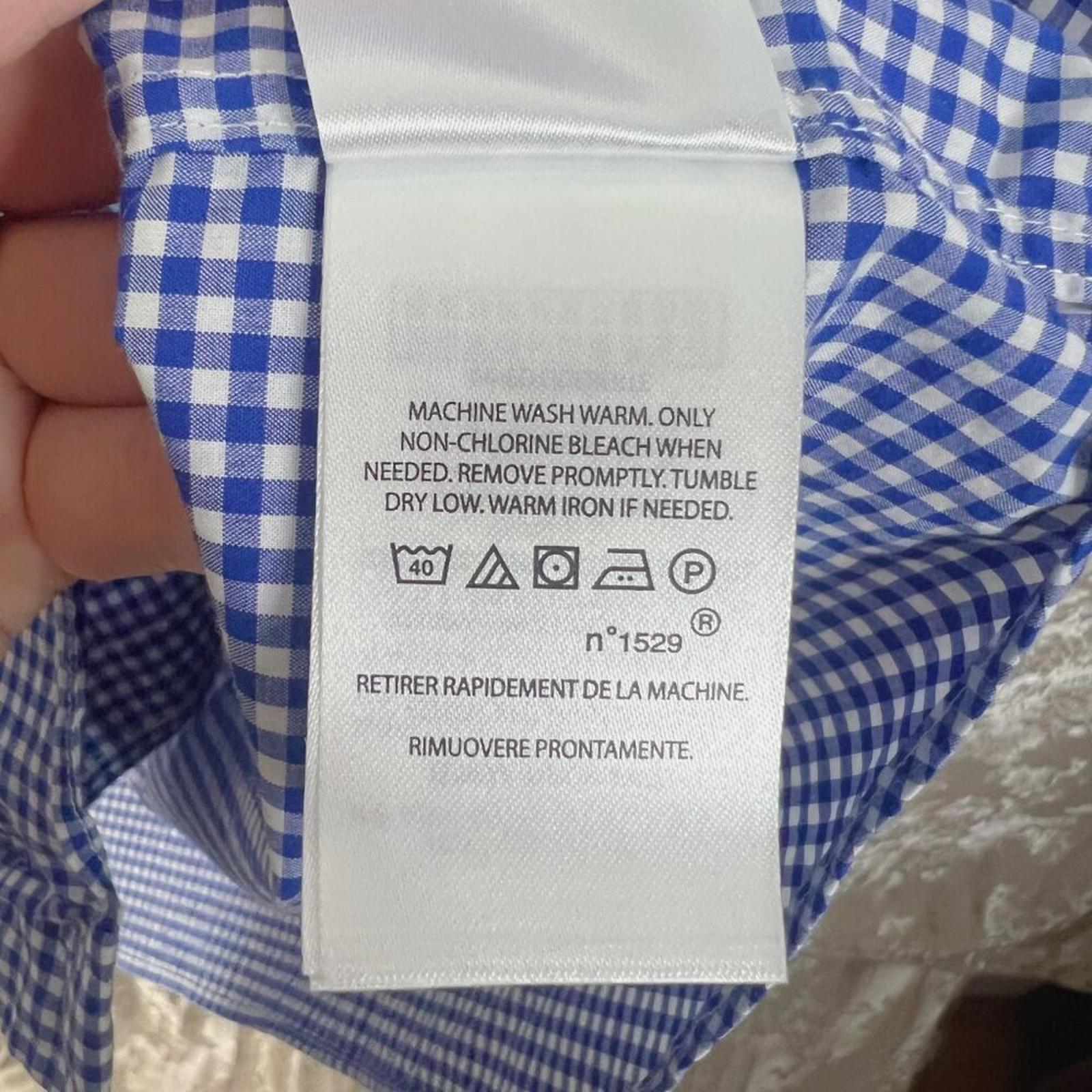 POLO Ralph Lauren Men's Blue and White Gingham Long Sleeve Button Down Size XL