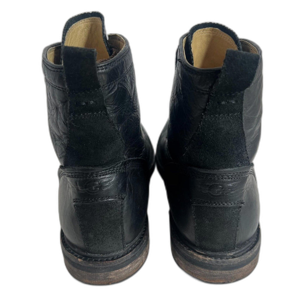 Ugg Men's Selwood Boots Black Leather Combat Boots Lace Up Size 11