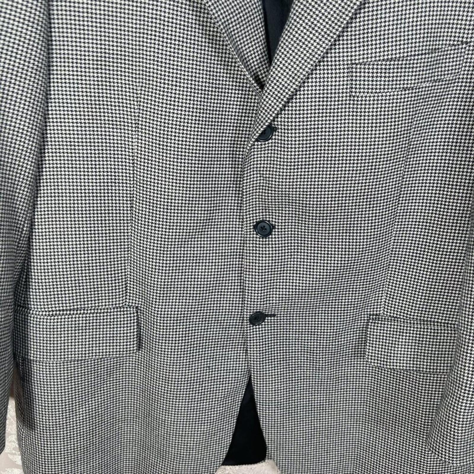 Cashmere Harold Powell Men's Houndstooth Blazer Sportcoat Suit Jacket Size 46
