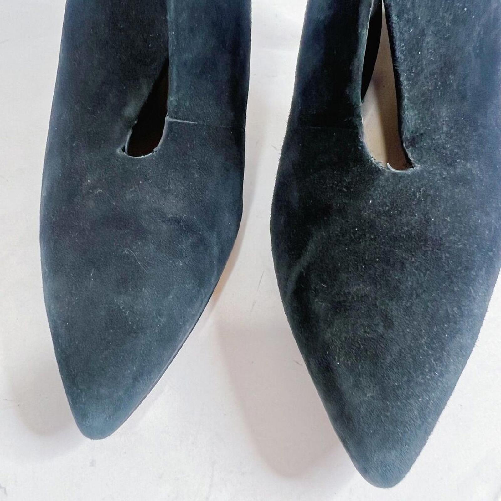 Vince Camuto Metseya Black Suede Bootie Heel Pump Split Vamp Women's Size 8