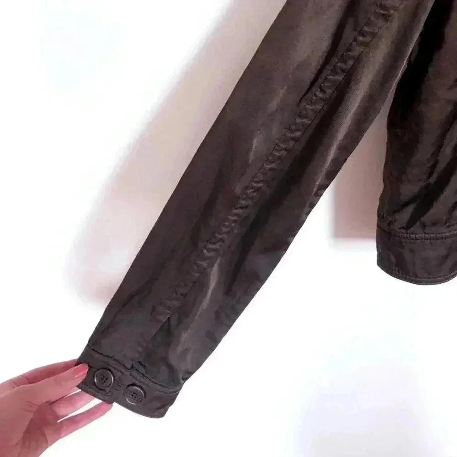 Club Monaco Brown Satin Moto Jacket Women's Size M