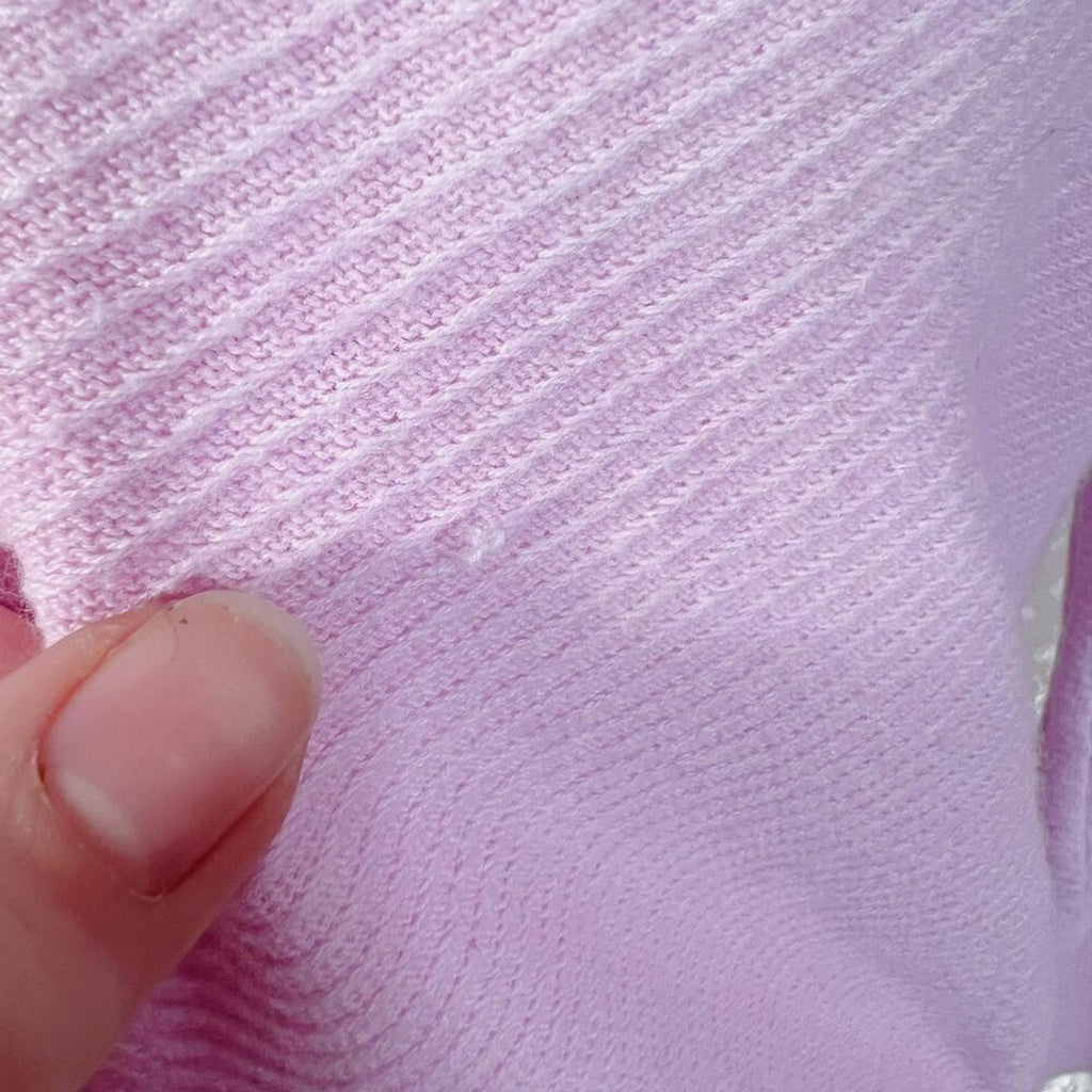 J Crew Merino Wool Pink Purple Mock Neck Sweater Ruffled Women's Size M